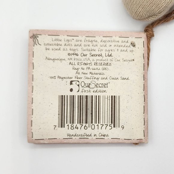 Vintage Little Lops by Our Secret, Ltd. 1st Edition 1996 Bunny Rabbit with Baby - Picture 9 of 12